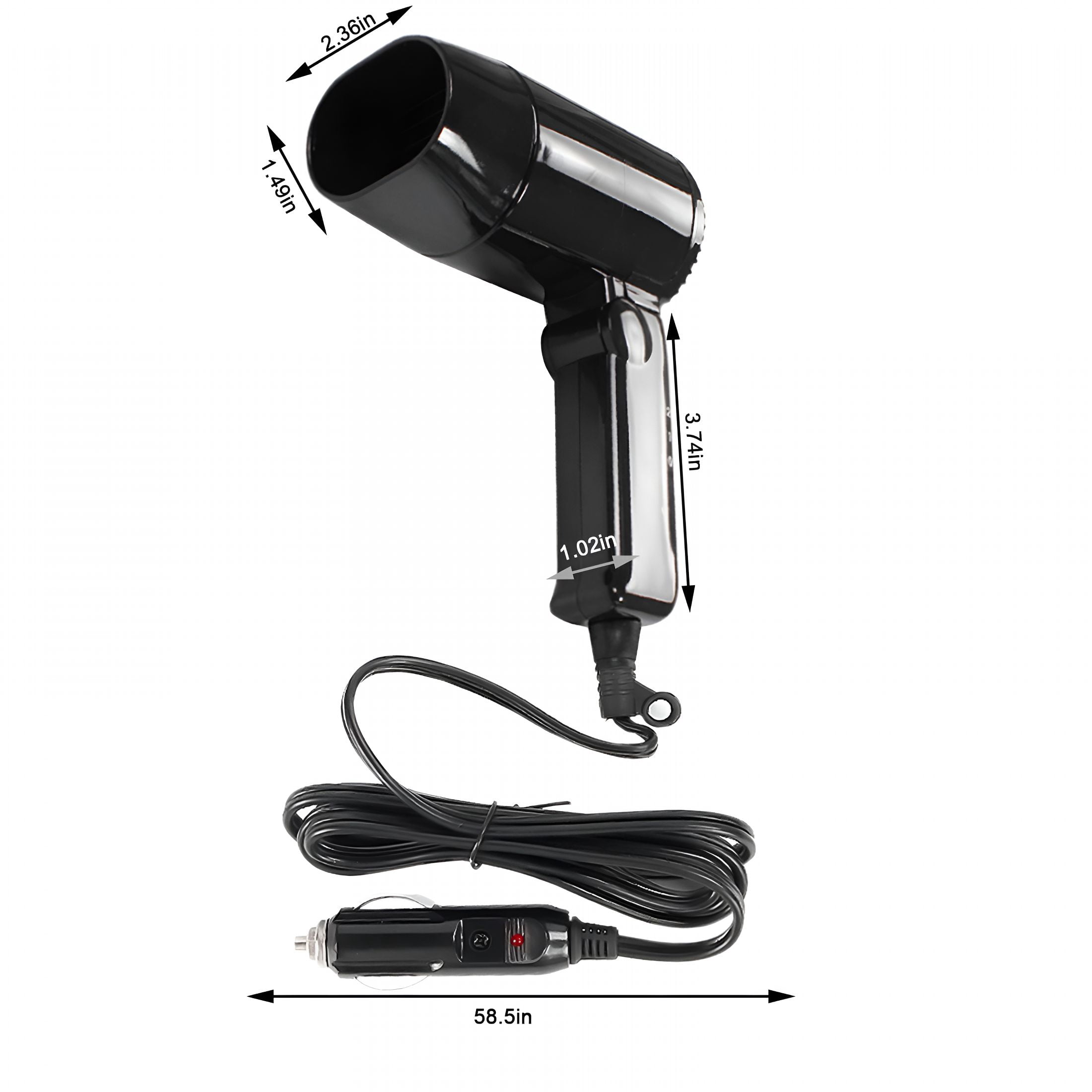 HIBIBUD 12V Car Hair Dryer,High Power Handheld Hair Dryer,Portable Travel Hair Dryer for Outdoor Swimming Camping Beach