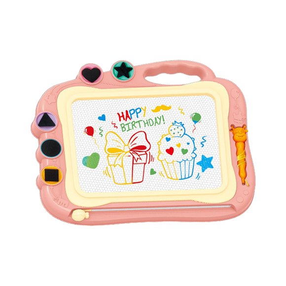 Pink Magnetic Drawing Board For Kids Stand Type Large Writing Doodle Pad 36X4X30Cm 14.2X1.6X11.8In Double Sided Erasable Educational Toy