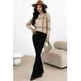thumbnail image 6 of Ushdele Chic Plaid Knit Sweater: Drop Shoulder, Timeless Elegance, 6 of 8