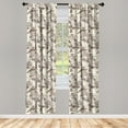 thumbnail image 3 of Ambesonne Hummingbirds Curtains, Old Birds and Flowers, Pair of 28"x84", Cream Beige Brown, 3 of 5