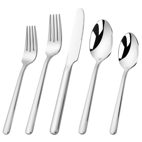 40 Piece Heavy Silverware Set for 8, 18/10 Stainless Steel Flatware, Cutlery Set Morror Polished, Dishwasher Safe for Home, Restaurant, Wedding, Part