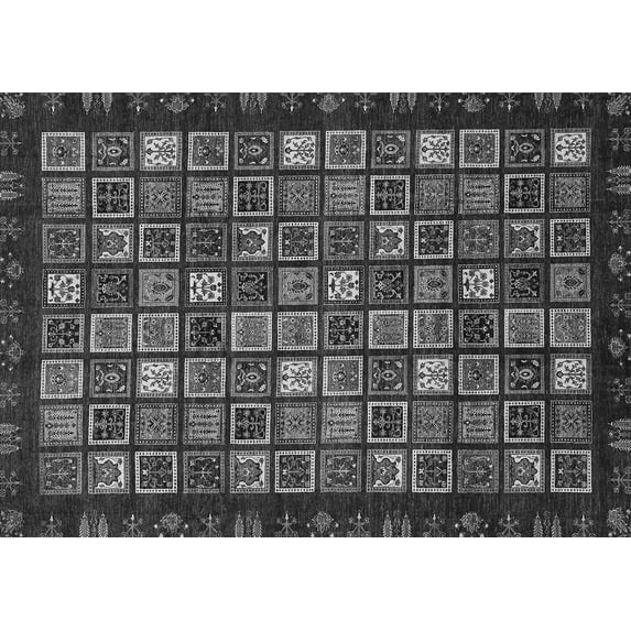 Ahgly Company Indoor Rectangle Abstract Gray Modern Area Rugs, 7' x 10'