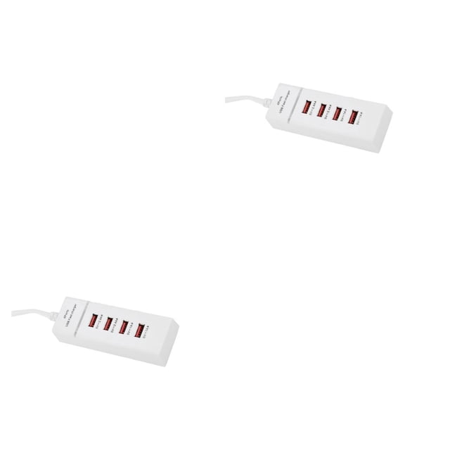 Seitruly ABS USB de 4 puertos Reemplazo portátil Carga rápida Resistente al calor Protección contra sobrecarga Adaptador de carga Enchufe blanco de EE. UU. 2piezas