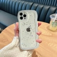 thumbnail image 3 of Compatible iPhone 11 Pro Max Case, Curly Wave Edge, Cute Transparent Bling Glitter Star Design, Soft TPU Shockproof Protective Case for Women and Girls (Clear), 3 of 11