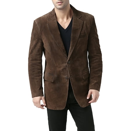 BGSD Men's Cliff 2-Button Suede Leather Blazer (Regular & Tall)