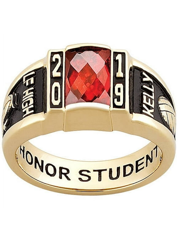 Freestyle Women's Yellow Celebrium Classic Deco Class Ring, Personalized, High School or College Graduation