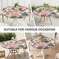 thumbnail image 7 of Pioneer Flower Floral Print Pattern Round Fitted Tablecloth with Elastic Edge,Dining Table Cover Waterproof,Outdoor Round Tablecloth for Camping,Dining,Indoor and Outdoor, 7 of 7