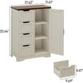 thumbnail image 3 of Vabches Farmhouse Bathroom Floor Cabinet, Side Storage Organizer with 4 Drawers and 1 Barn Doors & Adjustable Shelf, Storage Cabinet for Bathroom, 3 of 8