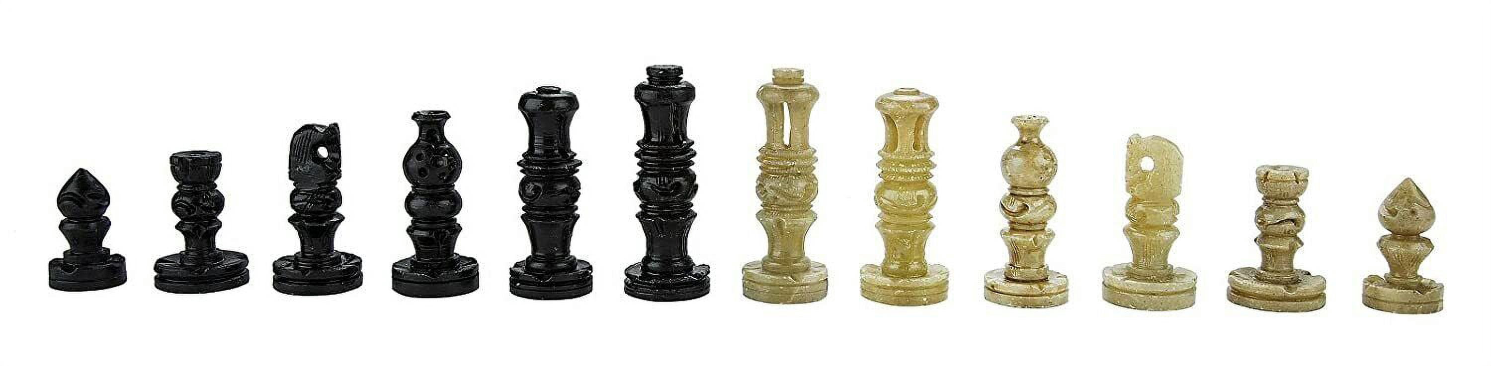 12" Wooden and Marble Chess Sets Handmade Chess Board Game Set Marble Piece