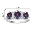 thumbnail image 3 of Sterling Silver with Color Changing Alexandrite and White Topaz Three Stone Ring, 3 of 3
