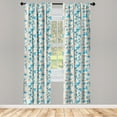 thumbnail image 3 of Ambesonne Grey and Blue Curtains, Daisies, Pair of 28"x84", Pale Grey Black Blue, 3 of 5