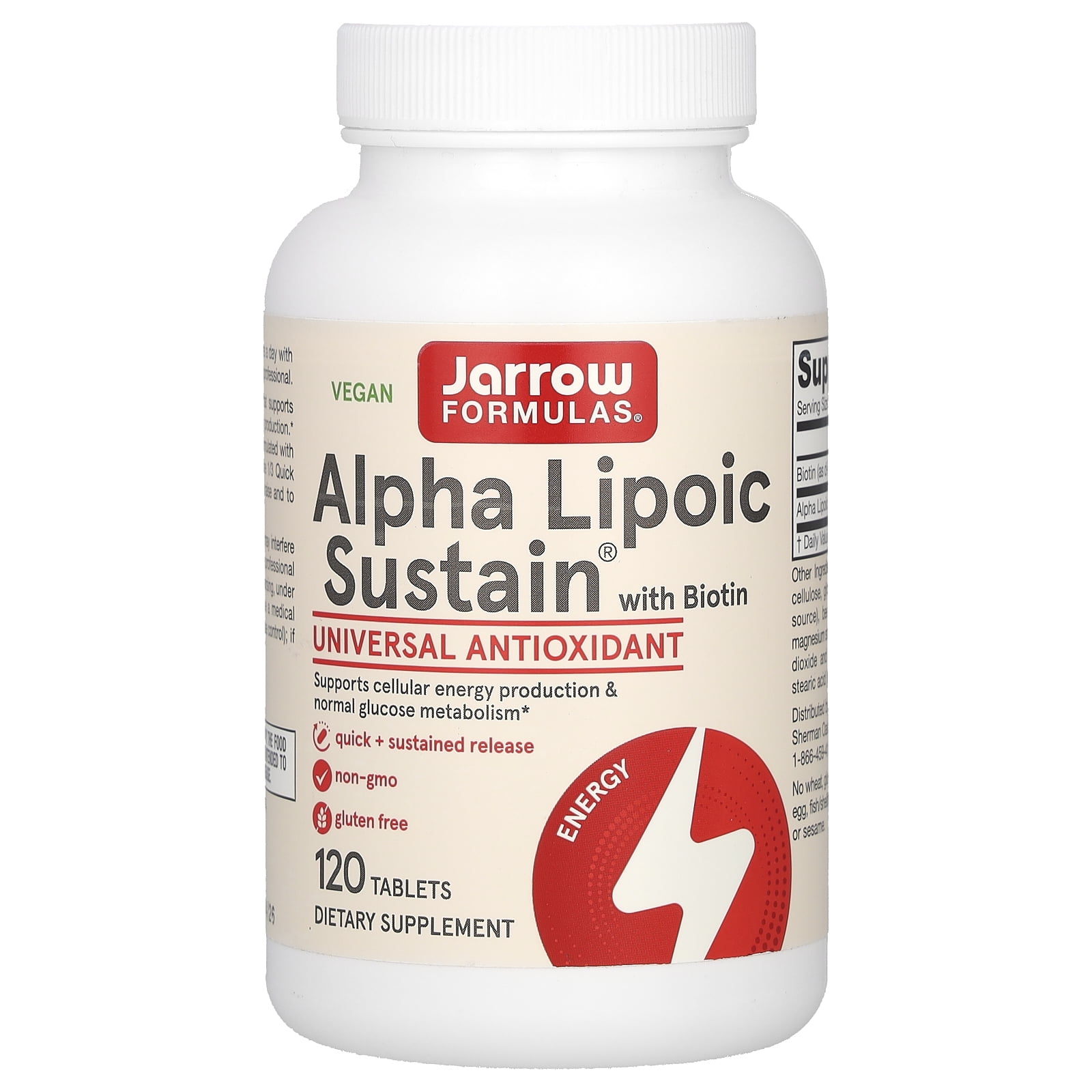Jarrow Formulas Alpha Lipoic Sustain, Supports Cardiovascular Health, 300 mg, 120 Sustain Tabs
