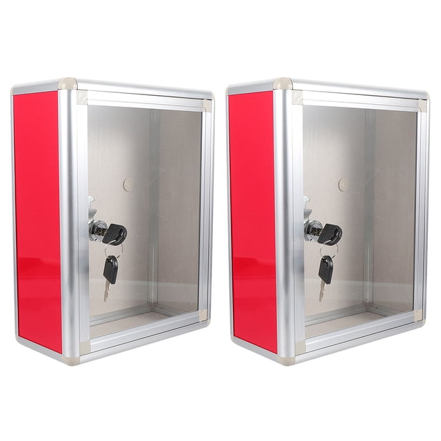 2pcs Wall Mount Postboxes Metal Mail Box Wall Mailbox with Lock Clear Letter Box for Office Home