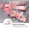 thumbnail image 4 of SHISUYAN Ceinture Scintillante en Strass pour Robe Formelle en Forme de Fleur Rose avec Ruban et Perle, 4 of 8