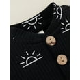 thumbnail image 4 of Kiapeise Baby Boys Girls Knitted Outfit Long Sleeve Sun Print Ribbed Romper Pants 2Pcs Sets, 4 of 9