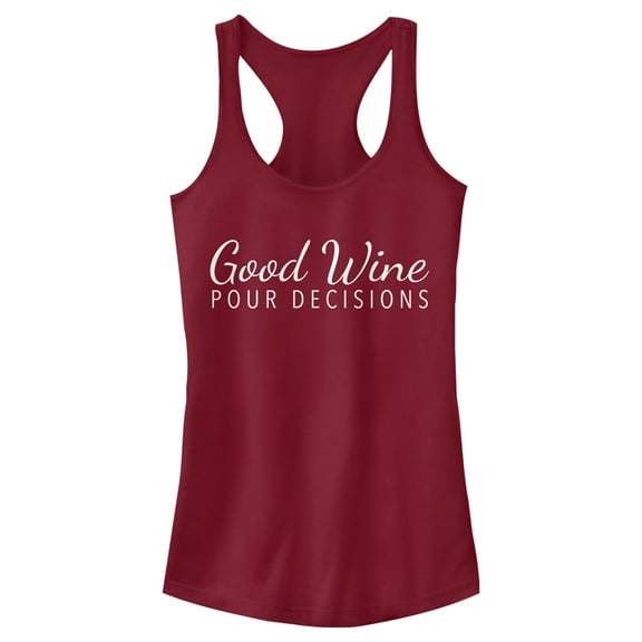 Junior's Lost Gods Wine Quote Racerback Tank Top Scarlet Medium