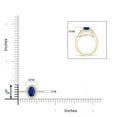 thumbnail image 4 of ANGARA Natural Oval Blue Sapphire Halo Ring with Diamond Accents in 14K Yellow Gold for Women (Size-6x4mm) | September Birthstone, Anniversary, Jewelry Gift for Women | Natural Blue Sapphire Ring, 4 of 9