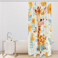 Cute Giraffe Floral Shower Curtain with Hooks, Waterproof Polyester