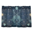 thumbnail image 7 of Yayeee Kitchen Curtains Tier Pair Light Filtering 27"x36" Rod Pocket Short Cafe Window Panel, Dark Star Map, 7 of 7