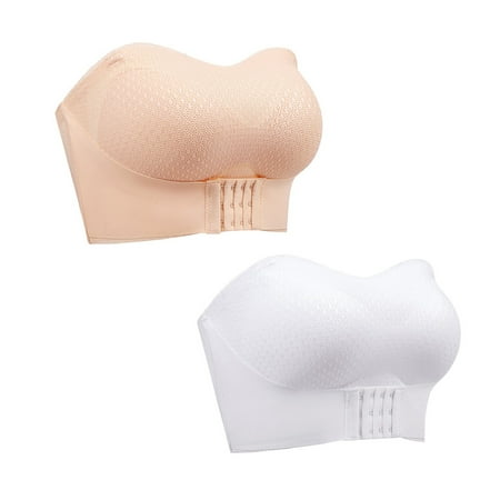 DondPO Bras for Women New Lenawear Breezypush Bra Foxyseniors Bra Breezypush Breathable Non Slip Strapless Front Buckle Up Bra Womens Wireless Bras Minimizer Bras For Women Beige 5XL Clearance