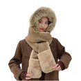 thumbnail image 1 of Mujeres moda Casua sombrero guantes bufanda un cálido y grueso traje de tres piezas de felpa protección contra el frío Fridja  nalpqowj25271, 1 of 3