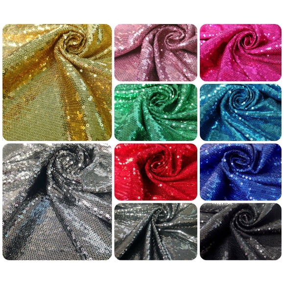 3mm Mini Micro Shiny Sequins on Stretch Polyester Spandex Jersey Fabric by The Yard (Dusty Rose)