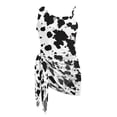 thumbnail image 7 of SEANATIVE Kids Two Piece Swimsuit Set with Swimwear & Mesh Cover-up Skirt, Teen Girls Bathing Suits Cut Out One Shoulder Design, Size 11-12 Years Old, Black Cow Print, 7 of 7