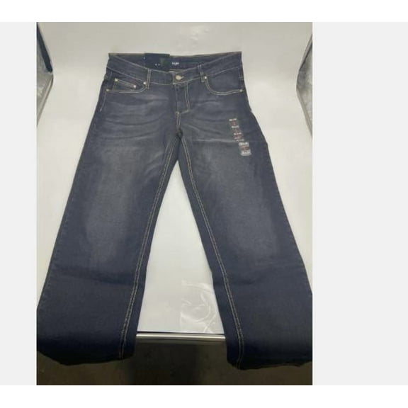 BLU ROCK MEN'S CASUAL FLEX STRETCH SLIM STRAIGHT JEANS - SIZE: 32X31 - JET BLACK
