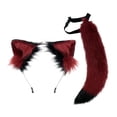 thumbnail image 1 of 2 uds. para el pelo con orejas de , gorro de de felpa para disfrazarse de Navid, , Kits de disfraces de para fi , rojo + negro Salvador Traje de juego de cosplay, 1 of 6
