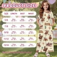 thumbnail image 7 of Uourmeti Western Cowboy Horse Print Girls Maxi Summer Dress with Pocket Short Sleeve Spring Boho Long Sundress Casual School for Kids, Size 13-14 Years, 7 of 7