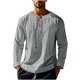 thumbnail image 4 of Blusas y camisas de manga larga con cuello redondo para hombre, informales, de color liso, con hombros descubiertos, rectas, con lazo en el pecho, cuello redondo, manga larga, blusas de licra., 4 of 8