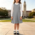 thumbnail image 4 of OGLCCG School Uniform Jumper Dress for Girls Kids Sleeveless A-Line Pleated Mini Dress Back to School Clothes Size 5-14(Gray,7-8 Years), 4 of 7