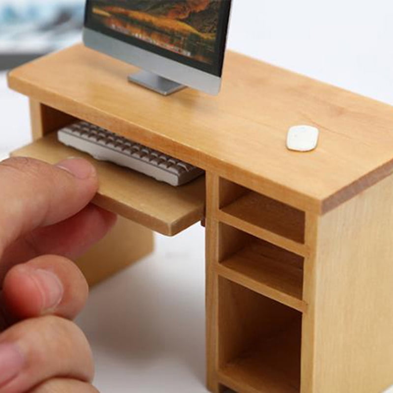 Re-Ment Dedicated Display Miniature Dollhouse My Wood Color Learning Desk 