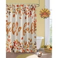 thumbnail image 3 of Fall Shower Curtain Hello Fall Bathroom Curtains with Hooks, Waterproof Fabric Autumn Leaves Thanksgiving Bath Shower Curtains Set for Bathroom Bathtubs Decor 72x72 Inch, 3 of 7