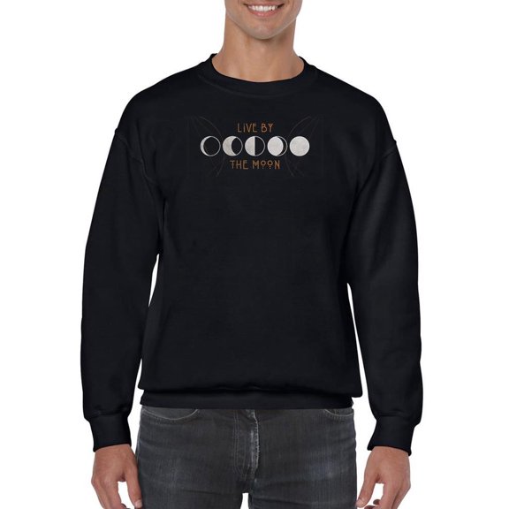 Live By The Moon Sweatshirt Men -Victoria Borges Designs, Male 3X-Large