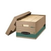 STOR/FILE Medium-Duty Storage Boxes Letter Files, 12.88" x 25.38" x 10.25", Kraft/Green, 12/Carton