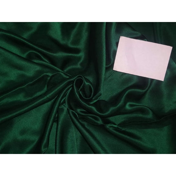 100% PURE SILK SATIN FABRIC 60 GRAMS EMERALD GREEN COLOR 44quot; wide