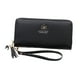 thumbnail image 1 of Qarigey Cartera de cuero PU duradera para diario y tarjetero de larga duración, cartera para mujer Carteras negro, 1 of 6