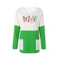 thumbnail image 1 of Qmyliery Women Christmas Sweatshirt, Color Blocking Long Sleeve Round Neck, 1 of 9