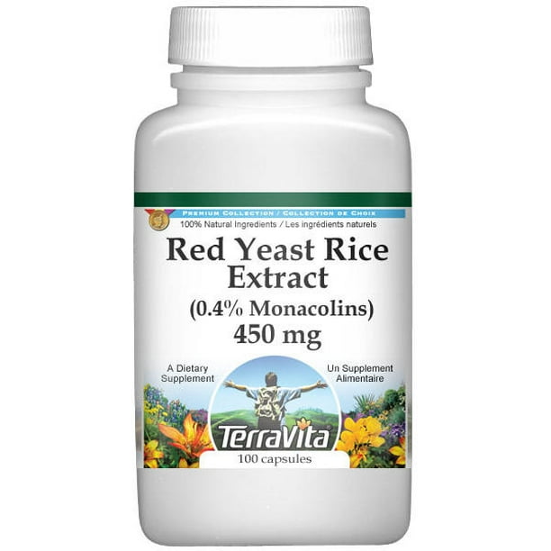 Red Yeast Rice Extract (0.4 Monacolins) 450 mg (100 Capsules, Zin