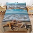 thumbnail image 6 of 3 Pcs Soft Bedding Set, Includes 1 Duvet Cover with Zipper And 2 Pillow,Shams Starfish Beach King(102"×90"), 6 of 8