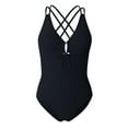thumbnail image 4 of MSJUHEG Monokini Swimsuits for Women,Ruched Monokinis,High Cut,Monokini,Cross Back,V Neck,Shapewear Swimsuits for Women Black L, 4 of 8