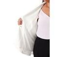 thumbnail image 5 of DARING DIVA Women's Plus Short Sleeve Work Button Jacket Suit Blazers White 1X, 5 of 6