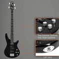thumbnail image 6 of Hassch 4 String Electric Bass Guitar, 44 inch Bass Kit with Bag, Strap, Plectrum, Amp Wire and Wrench Tool, Black, 6 of 8