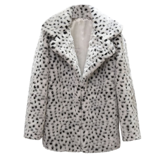 Abrigos cálidos de invierno para mujer Abrigo de imitación Leopard Warm Furry Faux Jacket Prendas de abrigo de manga larga Pompotops qwe16886