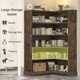 thumbnail image 3 of Gacfiew Wood Corner Bookcase, 5 Tier 65 Inch Tall Bookshelf with Storage, Floor Standing Display Book Shelf for Living Room, Kitchen, Home Office (Rustic Brown), 3 of 7