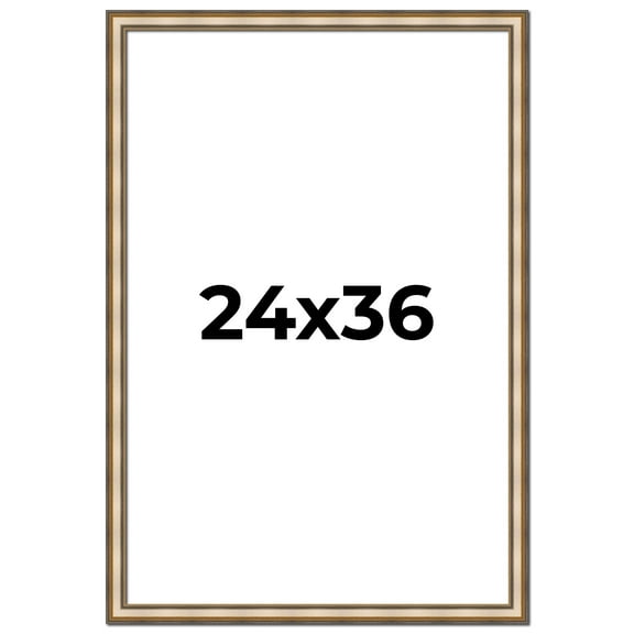 24x36 1.75" 'Prima" Silver Contemporary Wood Frame - Great for Posters, Photos, Art Prints, Mirror,