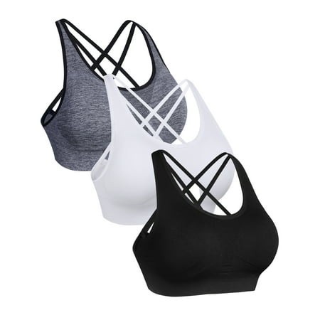 

Strappy Sports Bras for Women Padded Seamless Comfortable Workout Yoga Bra