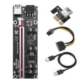 thumbnail image 1 of Placa elevadora PCI-E con luz dinámica LED Extensor PCI-Express de 6 pines con 8 condensadores sólidos, ranura roja, USB negro Inevent EL004773-07, 1 of 7