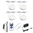 thumbnail image 5 of 4 Pack LED Puck Lights with Remote, Under Cabinet Kitchen Lights Plug in, Dimmable Under Counter Light Fixtures, Wired Puck Lights for Closet, Shelf, Display(4000K, Natural White), 5 of 8